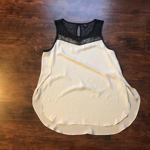 Mossimo Lace Shoulder Tank with Keyhole Back